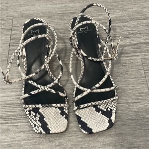 Marc Fisher Nakita snakeskin low heeled sandal